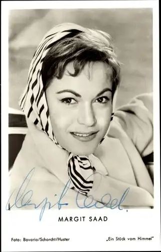 Ak Schauspielerin Margit Saad, Portrait, Autogramm