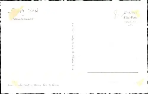 Ak Schauspielerin Margit Saad, Portrait, Autogramm