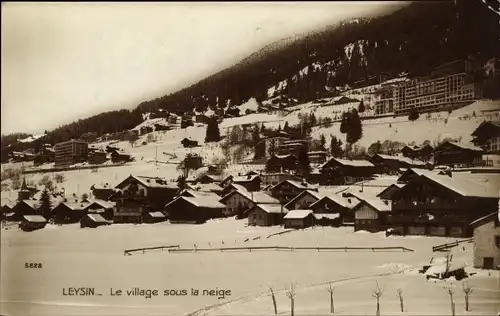 Ak Leysin Kanton Waadt, Dorf unter dem Schnee