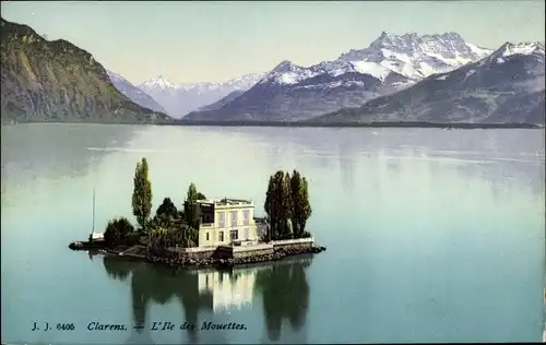 Ak Clarens Montreux Kanton Waadt, Ile des Mouettes