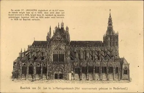 Ak's Hertogenbosch Nordbrabant Niederlande, Basilika St. Jan