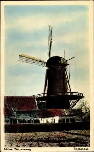 Ak Roosendaal Nordbrabant Niederlande, Mühle Wouwseweg