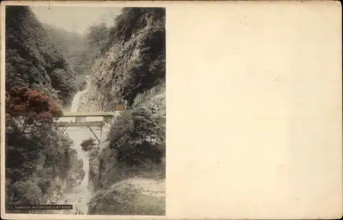 Ak Kobe Präf Hyogo Japan, Landschaft, Wasserfall