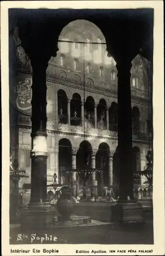 Ak Konstantinopel Istanbul Türkei, Hagia Sophia, Moschee, Innenansicht