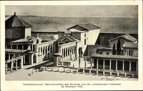 Ak Split Kroatien, Diokletianpalast, Blick auf das Peristyl