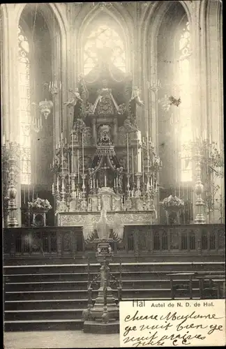 Ak Hal Flämisch Brabant Flandern, Autel de N.D.