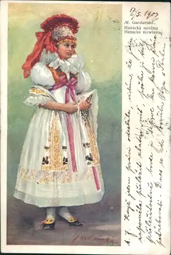 Künstler Ak Gardavska, M., Junge Frau in tschechischer Tracht