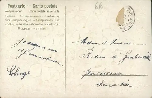 Präge Ak Kinder, Pilz, Glücksklee, Kitsch