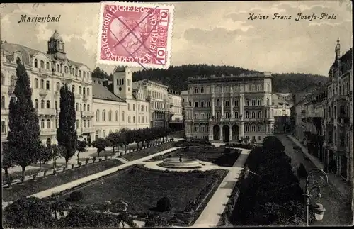 Ak Mariánské Lázně Marienbad Region Karlsbad, Kaiser Franz Josef Platz