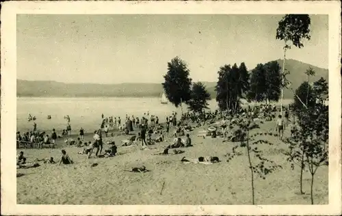 Ak Staré Splavy Thammühl Doksy Hirschberg am See Region Reichenberg, Strandbad Hirschberg, Badegäste