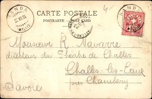 Ak Randa Kanton Wallis Schweiz, Totale, Kirche