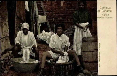 Ak Isthmus of Panama, Waschfrauen bei der Arbeit