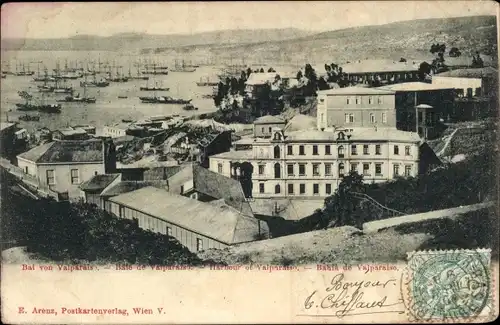 Ak Valparaíso Chile, Blick zum Hafen