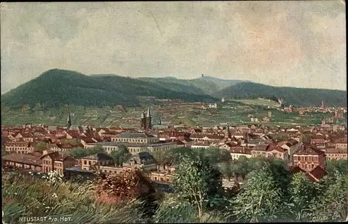 Künstler Ak Neustadt an der Haardt Neustadt an der Weinstraße, Panorama