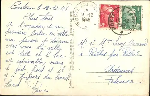 Ak Konstanz am Bodensee, Hafeneinfahrt mit Säntis, Dampfer