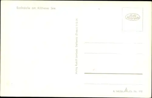 Ak Köthen Märkisch Buchholz, Köthener See, Badestelle
