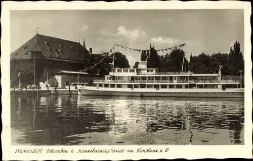 Ak Konstanz am Bodensee, Motorschiff Schwaben, Konziliumsgebäude