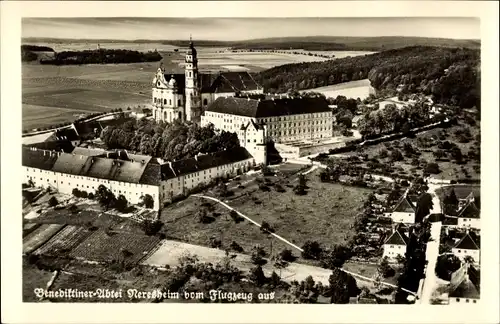 Ak Neresheim in Württemberg, Benediktiner-Abtei, Luftbild