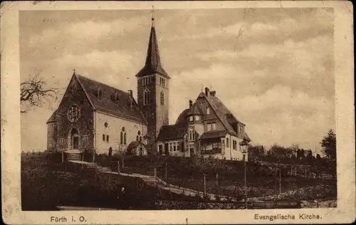 Ak Fürth im Odenwald, evangelische Kirche