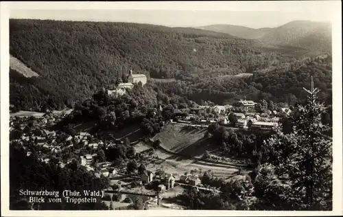 Ak Schwarzburg in Thüringen, Panorama vom Trippstein