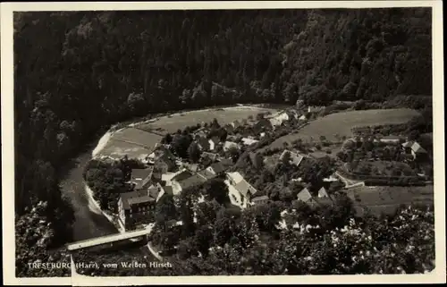 Ak Treseburg Thale im Harz, Blick vom Weißen Hirsch