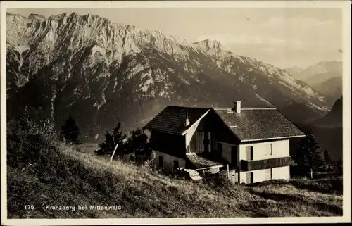 Ak Mittenwald in Oberbayern, Kranzberg, Hütte