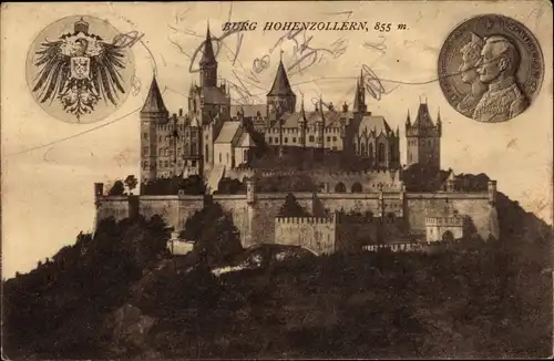 Ak Zimmern Bisingen im Zollernalbkreis, Burg Hohenzollern, Kaiserpaar