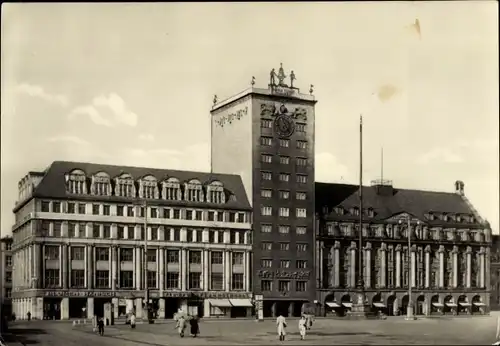 Ak Leipzig in Sachsen. Hochhaus, Karl-Marx-Platz