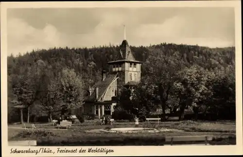 Ak Schwarzburg in Thüringen, Kurgarten, Vertragsheim IG Wismut Schwarzaburg