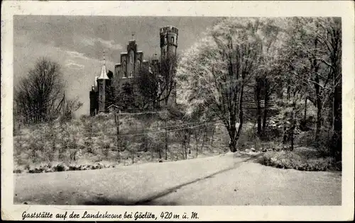 Ak Görlitz in der Lausitz, Gaststätte auf der Landeskrone, Winter