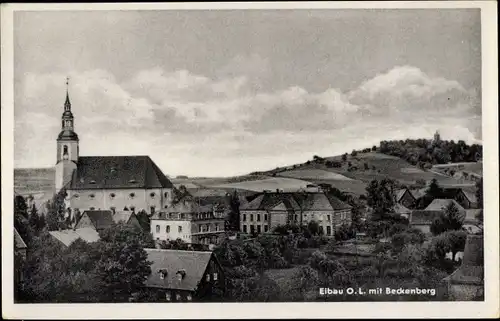 Ak Eibau Kottmar in der Oberlausitz, Teilansicht, Kirche, Beckenberg