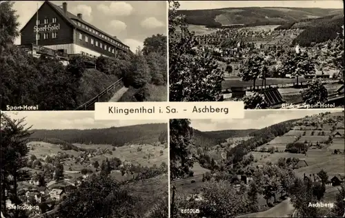 Ak Aschberg Klingenthal im Vogtland Sachsen, Sport-Hotel, Panorama, Steindöbra