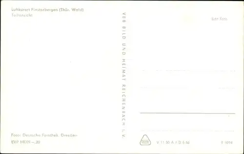 Ak Finsterbergen Friedrichroda im Thüringer Wald, Teilansicht