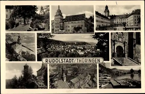 Ak Rudolstadt Thüringen, verschiedene Ansichten, Heidecksburg