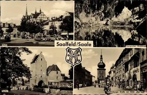 Ak Saalfeld an der Saale Thüringen, Markt, Saaltor, HOG Das Loch, Feengrotten, Blankenburger Straße