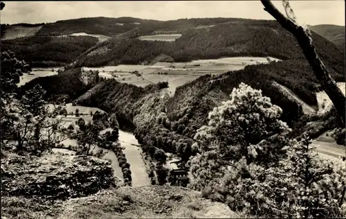 Ak Saalfeld an der Saale Thüringen, Blick vom Gleitsch