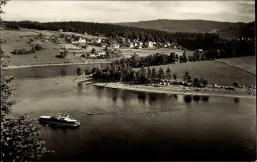 Ak Saaldorf Bad Lobenstein in Thüringen, Am Stausee der Bleiloch Talsperre