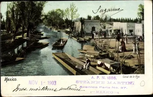 Ak Ciudad de Mexico Mexiko-Stadt Mexiko Stadt, La Viga, Kanal