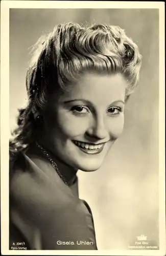 Ak Schauspielerin Gisela Uhlen, Portrait, Ross Verlag A 3341 1, Tobis Film