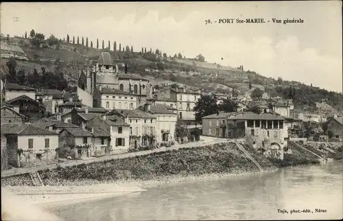 Ak Port-Sainte-Marie Lot-et-Garonne, Vue generale