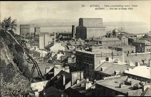 Ak Quebec, Kanada, Blick auf die Unterstadt