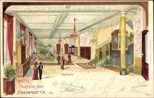 Litho Frankfurt Main, Hotel Pariser Hof, Vestibule