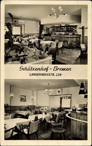 Ak Hansestadt Bremen, Restaurant Schützenhof, Langemarckstraße 230, Innenansicht