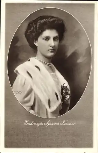 Passepartout Ak Erzherzogin Agnes von Toscana, Portrait