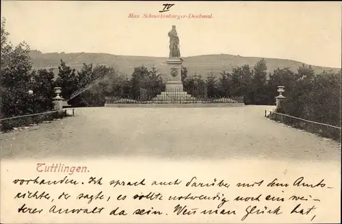 Ak Tuttlingen an der Donau Württemberg, Max Schneckenburger-Denkmal