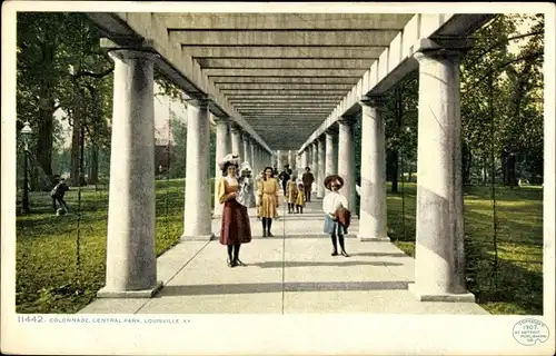 Ak Louisville Kentucky USA, Kolonnade, Central Park