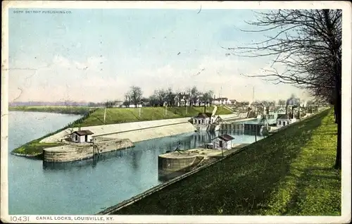 Ak Louisville Kentucky USA, Kanalschleusen