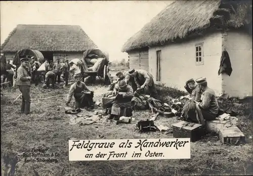 Ak Feldgraue als Handwerker, Ostfront, I WK