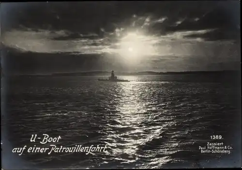 Ak Deutsches U-Boot auf einer Patrouillenfahrt
