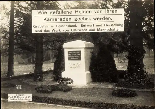 Ak Kriegerdenkmal in Feindesland, I WK